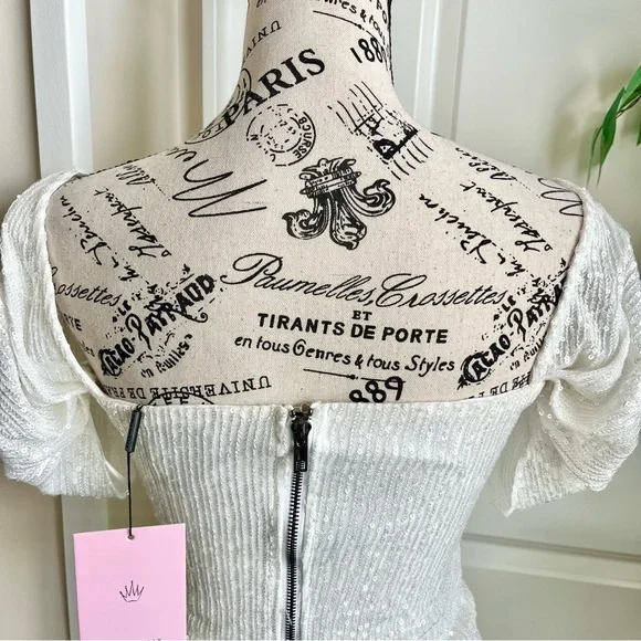 Hello Molly Frequent The Club Dress White Sz 6 - Picture 10 of 16